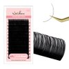 NATUHANA Round Eyelash Extensions 0.20mm C Curl Russian Single Lash 15-20mm Mixed Tray Professional Lash Supplies,Classic Individual Lash Extensions 16Rows/Case Matte Black (black;0.20 C, 15-20 MIX)