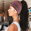 CAKURE Boho Wide Headbands African Head Wraps Stretchy Hairbands Stripe Turban Head Bands for Women and Girls Pack of 3 (Set2)