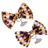 Blueberry Pet Timeless Navy Blue Breakaway Adjustable Chic Fish Print Handmade Bow Tie Cat Collar with European Crystal Bead on Fish Charm, Neck 9"-13", Bow 3" * 2"