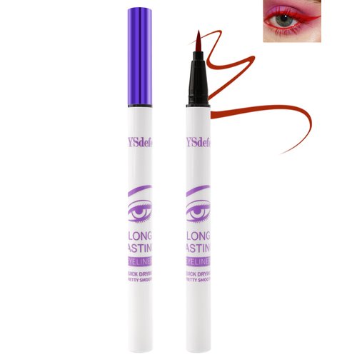 Liquid Eyeliner Pencil-Waterproof Long Lasting Red Matte Eye Liner Pen,Quick-drying High-pigmented Colored Eyeliner,Ultra-Fine Tip Eye Liner,Christmas Colorful Eye Makeup Gift for Women-06 Red