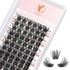 Lash Clusters, 72 Pcs Individual Cluster Lashes DIY Lash Extension 10-16mm Eyelash Clusters Volume Wispy Lashes Super Thin Band Reusable Soft & Comfortable（T01-72-D-10-16MIX）