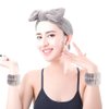AOPRIE SPA Headbands for Washing Face Makeup Headbands with Bow Hair Band Women Facial Head Band Wrist Towel Wraps For Shower Face Mask White Gray, 6 Pack