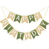 Brown Green Happy Birthday Banner Theme Birthday Party Supplies Handmade Garland Decorations Birthday Tropical Signs Nursery Hanging Decor 13pcs
