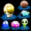 Bath Toys Light Up Floating Space Bath Tub Toy Set 6pcs Glowing Bath Toy Universe Theme Toy with Astronaut Rocket Ship Alien UFO Planet Model Educational Preschool Shower Pool Toys Gift for Kids