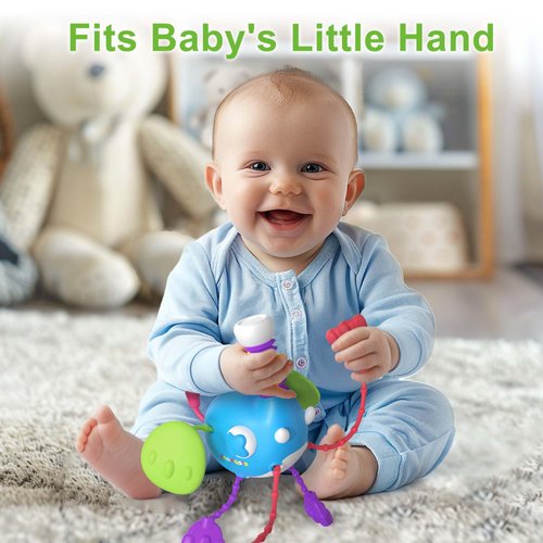 iPlay, iLearn Baby Sensory Toys for 1 Year Old, Infant Montesori Pull String Toy, Silicone Teething Toy, Toddler Car Seat Toy, Airplane Travel Activity Birthday Gifts for 12 18 Month 2 Yr Old Boy Girl