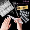 BOMOQING Nail Dual Forms for Poly Nail Gel 120 PCS 12 Sizes Square Tips for Full Cover Reusable Nail Molds Poly Nail Gel x Nail Kit,2 Nail Forms and Nail Sticker Silicone All in One Kit Nail Art Salon