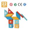 MAGBLOCK Magnetic Wooden Blocks Set, 22 Pieces STEM Travel Creativity Magnet Block Toys for 3 4 5 Year Old Age Girls Boys