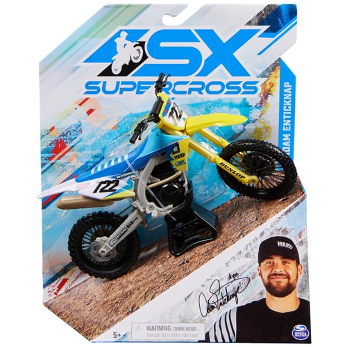 Supercross, Authentic Adam Enticknap 1:10 Scale Collector Die-Cast Toy Motorcycle Replica with Race Stand, for Collectors and Kids Age 5 and Up
