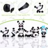 cobee Panda Figures Cake Toppers, 8 Pcs Miniature Cake Decorations Panda, Birthday Party Supplies Panda Cake Toppers Decor