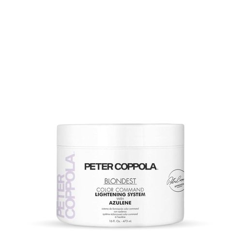 PETER COPPOLA Blondest Bleach Powder For Hair - Color Command Hair Lightening System With Azulene - Professional Salon Quality Gentle Hair Lightener With Purple Blue Violet Toning Effect (16oz)