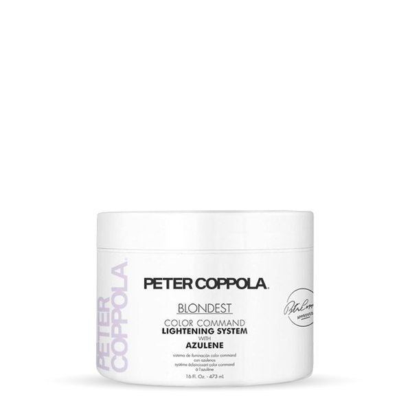 PETER COPPOLA Blondest Bleach Powder For Hair - Color Command Hair Lightening System With Azulene - Professional Salon Quality Gentle Hair Lightener With Purple Blue Violet Toning Effect (16oz)