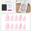Short Press on Nails Coffin Cute Glitter Sequins Fake Nails Pink Gradient Acrylic Nails Press ons Reusable Stick Glue on Nails for Women and Girls Daily Wear 24 Pcs