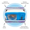 Misco Toys Kids Microwave Kitchen Appliances, Childrens Microwave Oven Pretend Play Appliance Set for Toddlers, Cookware Toy Set, Real Function Lights and Sounds, Ages 3+ (Blue)