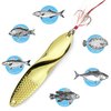 Fishing Lures Trout Spoons Saltwater Treble Hooks Bass Metal Fishing Lure Gold 1.7-Ounce 50gm Propeller Shape