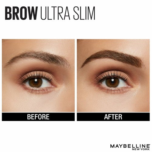 Maybelline Brow Ultra Slim Defining Eyebrow Makeup Mechanical Pencil With 1.55 MM Tip And Blending Spoolie For Precisely Defined Eyebrows, Warm Brown, 0.003 oz.