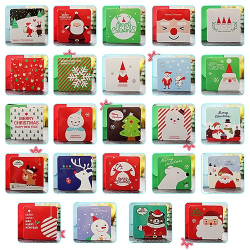 BlueSpace 144 Christmas Cards Greeting Gift Holiday Card Set Unique Designs Mini Cute Cards with Envelopes