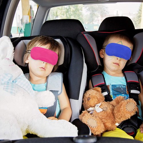 12pcs Assorted Color Polyester Sleep Eye Masks Soft Blindfold Eye Shade Cover with Nose Pad and Elastic Straps Best for Kids Women Men Travel Sleep or Games Party Supplies (Random Color)