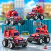 Beby Buty Fire Trucks Toys for Toddlers 3-5, 4 PCS Car Trucks for Toddlers Boys Girls with Flexible Joints, Kids Toddlers Toys for 3 4 5 6 Years Old Boys Girls Birthday Gifts