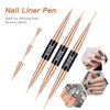 Nail Art Brushes Set - Professional 5pcs Double-Ended Acrylic Nail Art Brushes Liner Detail Thin Brushes for Drawing Design Brushes Gel Builder Brushes 3D Nail Art Tools (Black)