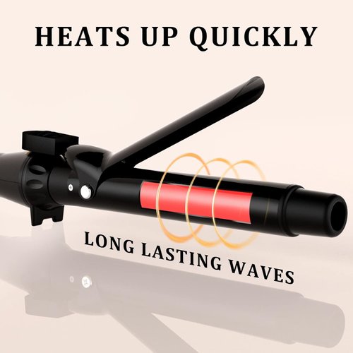MAXT Curling Irons 1 Inch Waver Curling Wand Ceramic Tourmaline Hair Curler Dual Voltage Curlers Long Lasting Curls & Waves Hair Wand with 5 Heat Settings Glove Clips Include