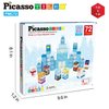 PicassoTiles Magnet Cube Winter Ice Themed Mix and Match Building Block Castle Construction Toy with 7 Magnetic Cubed Character Action Figures STEM Learning Education Sensory Pretend Play Age 3+ PMC72