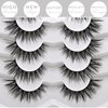 Short Lashes Wispy Natural Look, Fluffy Wispy Eyelashes Faux Mink Lashes Cat Eye 6D Volume Strip Lashes 7 Pairs (Snowflakes S1, 7 Pairs Pack)