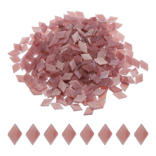 MECCANIXITY 200g Mosaic Tiles Rhombus Shape Glass Mosaic Tiles Stained Mosaic Glass Pieces for Home Decoration Art Crafts DIY Projects Light Purple