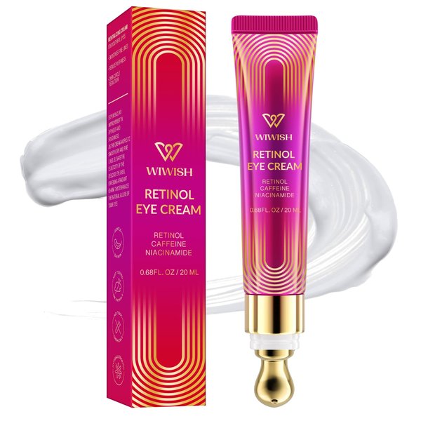 Wiwish Advanced Retinol Eye Cream: Under Eye Cream for Dark Circles and Puffiness, Anti-Aging Eye Cream for Wrinkle Reduction and Firming, Under Eye Treatment Reduces Fine Lines and under eye bags