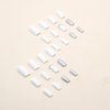 Square Press on Nails Short White Fake Nails Acrylic Artificial Glue on Nails Decorations Sequin False Nails with Designs Matte Stick on Nails for Women Girls 24Pcs