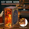 ITEFDTUTNE Book Nook Kit for Adults, DIY Miniature Dollhouse Booknook Kit with Led Light, 3D Wooden Bookshelf Puzzle Booknook Insert Decor Crafts for Adults Teen Gifts (GRIMM'S Small Building)