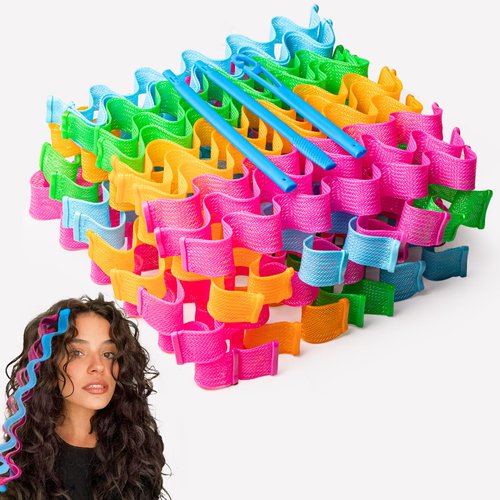 37PCS No Heat Hair Curlers for Heatless Curls Overnight, Hair Curlers to Sleep in, curlers for long hair for Women Kids, spiral hair curlers for Effortless Styling