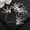 Teyglen Pearl Bride Wedding Hair Comb Pearl Hair Pins Silver Flower Headpiece Bridal Flower Pearl Hair Side Comb White Pearl Hair Piece Hair Accessories for Women Grils