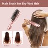FERNIDA Detangling Brush for Straight Natural Wet or Dry Hair - Detangler Hair Brush for Adult Kids, 8-Row Soft Bristles Sensitive Scalp Brush Rose Gold