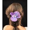 Yheahin 2pcs Flower Hair Clips Boho Orchid Hair Clips Artificial Phalaenopsis Hair Barrettes Bridal Hawaiian Beach Party Hair Accessories for Women (Purple)