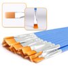 UPINS 60 Pcs 9mm Wide Flat Paint Brushes Set with Nylon Hair, Small Brush Bulk for Detail Painting Short Plastic Handle Acrylic Oil Watercolor Fine Art Painting for Kids Students Starter Adults Artis