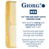 Giorgio G33 FineTooth and WideTooth Pocket Comb - Handmade Hair Styling and Grooming Comb for Men and Women, Beard, Mustache, and Barber Use, Saw Cut and Polished Travel Comb