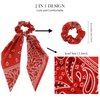 Hair Scarf Scrunchies, TOBATOBA Paisley Hair Scrunchies for Women's Hair Ponytail Scarf Scrunchies with Ribbon Tails, Hair Bandanas for Women, Elastic Hair Ribbons for Women Hair Ties Bow Scrunchies