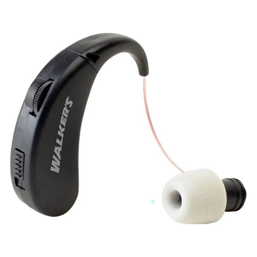 Walker's Ultra Ear BTE Rechargeable Compact Adjustable 22dB Noise Reduction Hunting Outdoor Sound Amplifier Hearing Enhancer | Ear Tips, USB Charging Cable, Cleaning Brush - 2 Pack