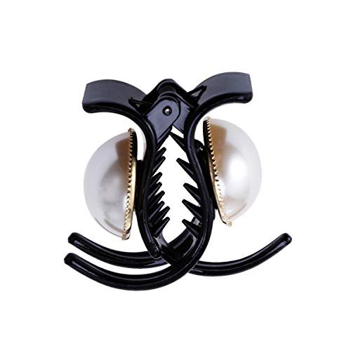 Frcolor Pearl Rhinestones Hair Claw Clips Pearl Hair Claw Clips French Hair Jaw Clips for Women and Girls Hair Accessories