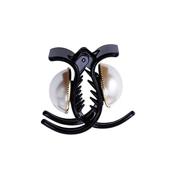 Frcolor Pearl Rhinestones Hair Claw Clips Pearl Hair Claw Clips French Hair Jaw Clips for Women and Girls Hair Accessories