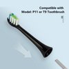 12 Pack Replacement Toothbrush Heads Compatible with fairywill P11 T9 Electric Toothbrush, W Shape Bristle Designed, Soft and Sanitary for Model P11 T9 Toothbrushes (Black)
