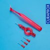 Curaprox CPS 07 Prime Start Interdental Brushes Set, 5 interdental Brushes CPS 07 Prime + 1 Holder UHS 409 + 1 Holder UHS 470, 0.7 mm to 2.5 mm, Red