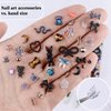 Kikonoke 850 Pieces 3D Butterfly Rose Flower Bow Rabbit Bear Nail Charms Kit with Nail Art Rhinestones Pearls Crystal Gems Nail Slices for Manicure DIY Crafts Jewelry Accessories (Black)