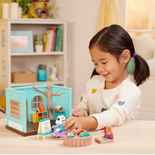 Li’l Woodzeez – Li'l Luvs & Hugs Nursery – Dollhouse Playset – Miniature Furnitures & Accessories Included - Pretend Play for Kids Age 3+