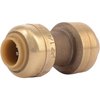 SharkBite 1/4 inch Coupling, Push to Connect Brass Plumbing Fitting, PEX Pipe, Copper, CPVC, PE-RT, HDPE, U004LFA