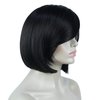 Aimole 8" Short Straight Bob Wigs with Cute Bangs Women Hair Natural Synthetic Wig(4 Dark Brown)