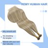 YoungSee Nano Beads Hair Extensions Blonde Hair Extensions Nano Ash Blonde Highlight Golden Blonde Nano Ring Hair Extensions For Women Nano Tips Hair Extensions Cold Fusion 14in 50g 50s