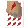 Cardinal Bird Solid Temporary Tattoo Water Resistant Fake Body Art Set Collection - 54 1" Tattoos (1 Sheet)