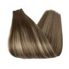Full Shine Genius Weft Hair Extensions Sew In Extensions For Women Color Brown To Caramel Brown Hair Extensions Balayage Hair Extensions Sew In Hand Tied Weft Human Hair 18 Inch 80G