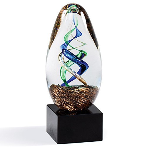 SHOP AWARDS AND GIFTS Customizable 5-1/4 Inch Art Sculptured Award Multiple Colors in Clear Glass, Includes Personalization